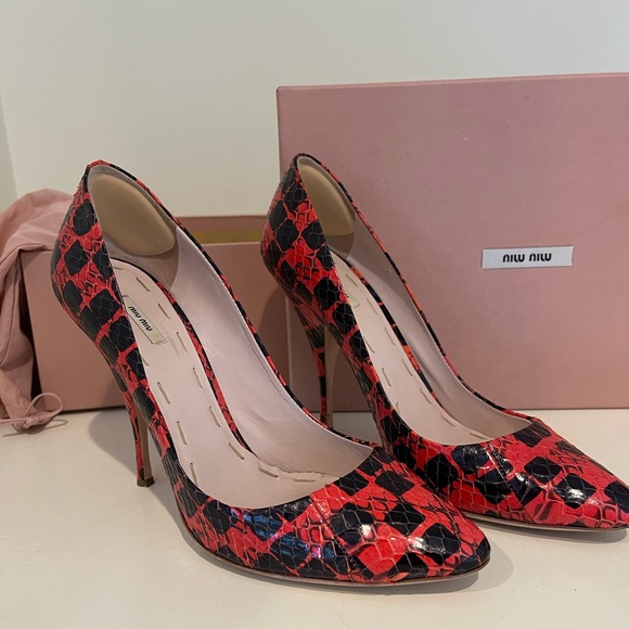 Miu Miu Shoes - Miu Miu Bubble Gum red heels.  Size 39 (8)